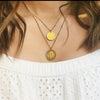 Double Layer Coin Necklace - Goldtone
