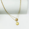 Double Layer Coin Necklace - Goldtone