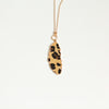 Paige Long Drop Pattern Necklace - Leopard