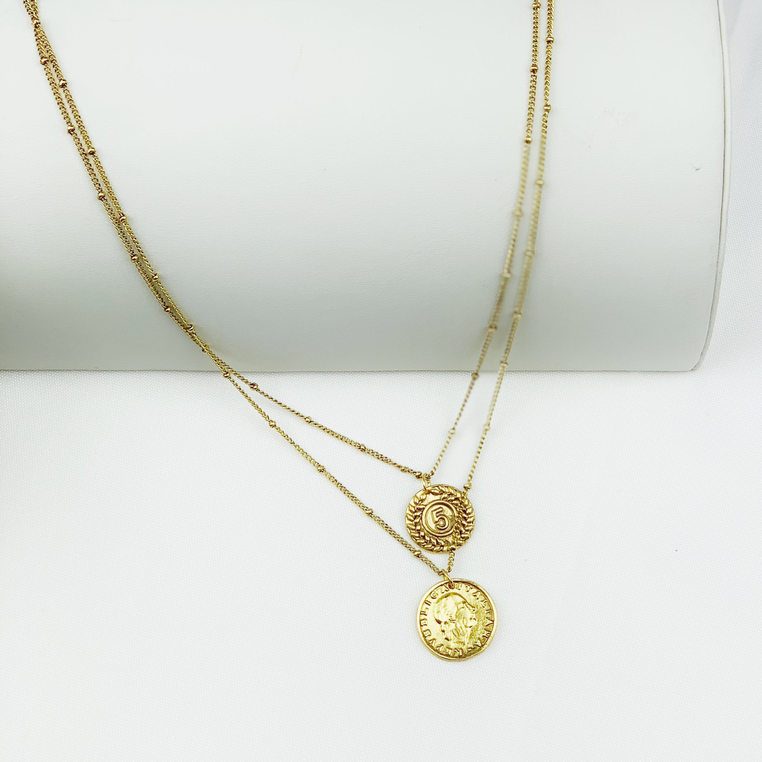 Layered Gold Coin Necklace | Groovy's | 4 in 1 | Multi-Layer | Dainty