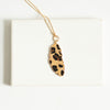 Paige Long Drop Pattern Necklace - Leopard