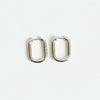 Oval Huggie Earring - Silver